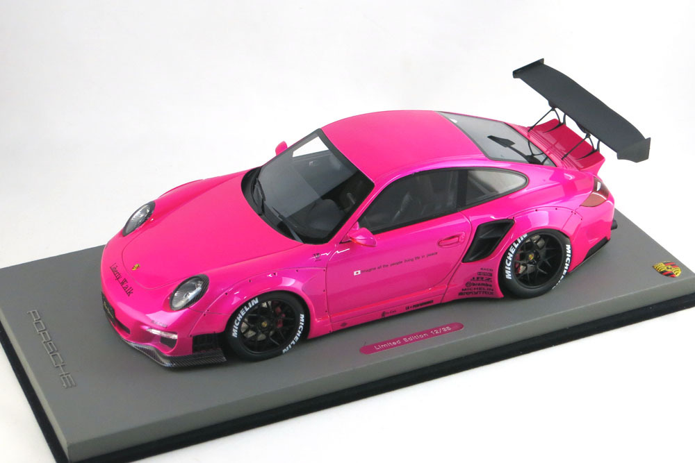 画像1: Autobarn 1/18 Porsche 911 Liberty Walk Flash Pink (No Decals) （ケース付）